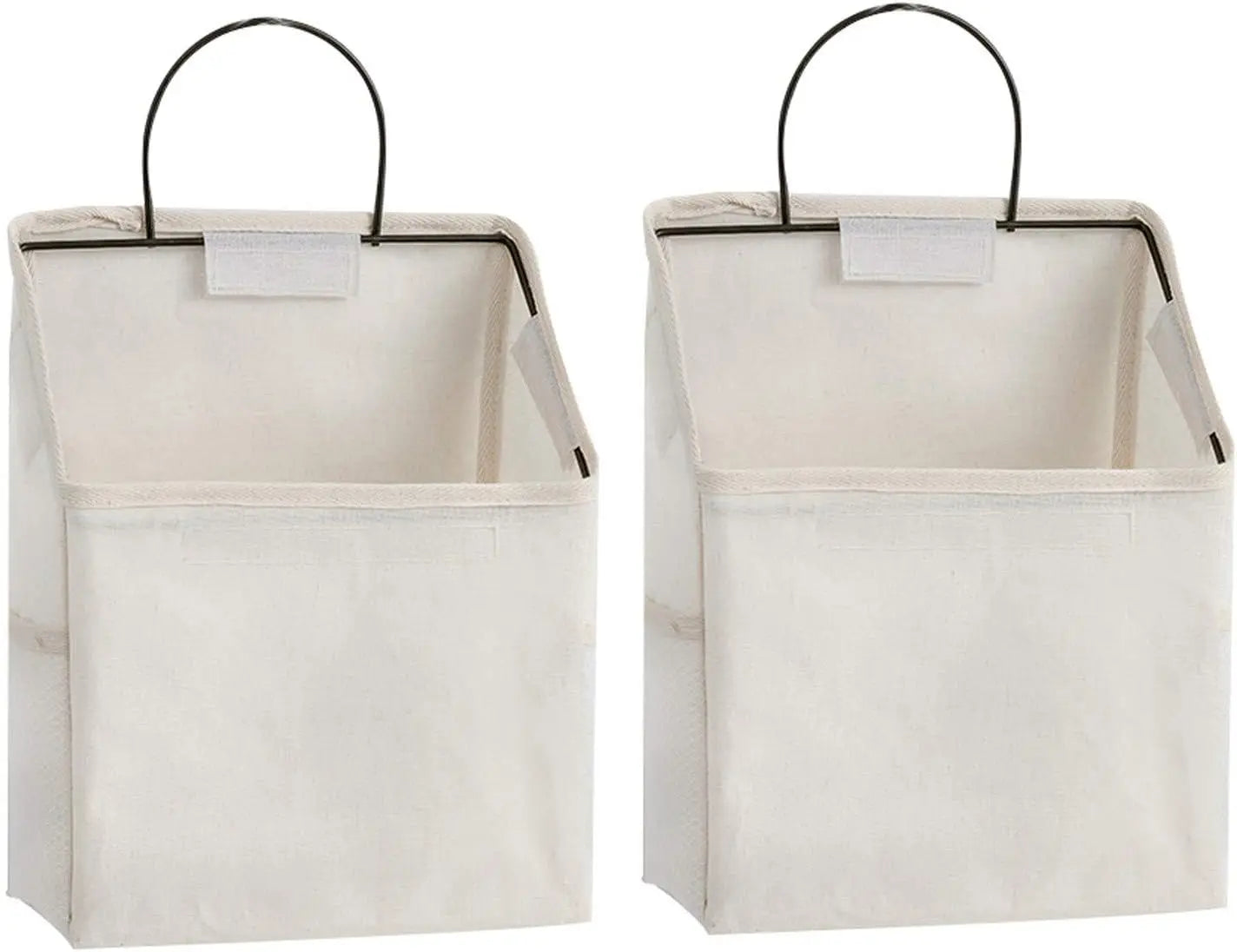 Cotton Linen Wall-Hanging Storage Basket – White, 9.6x14.9" Peaceful Pleasures Health and Wellness United States