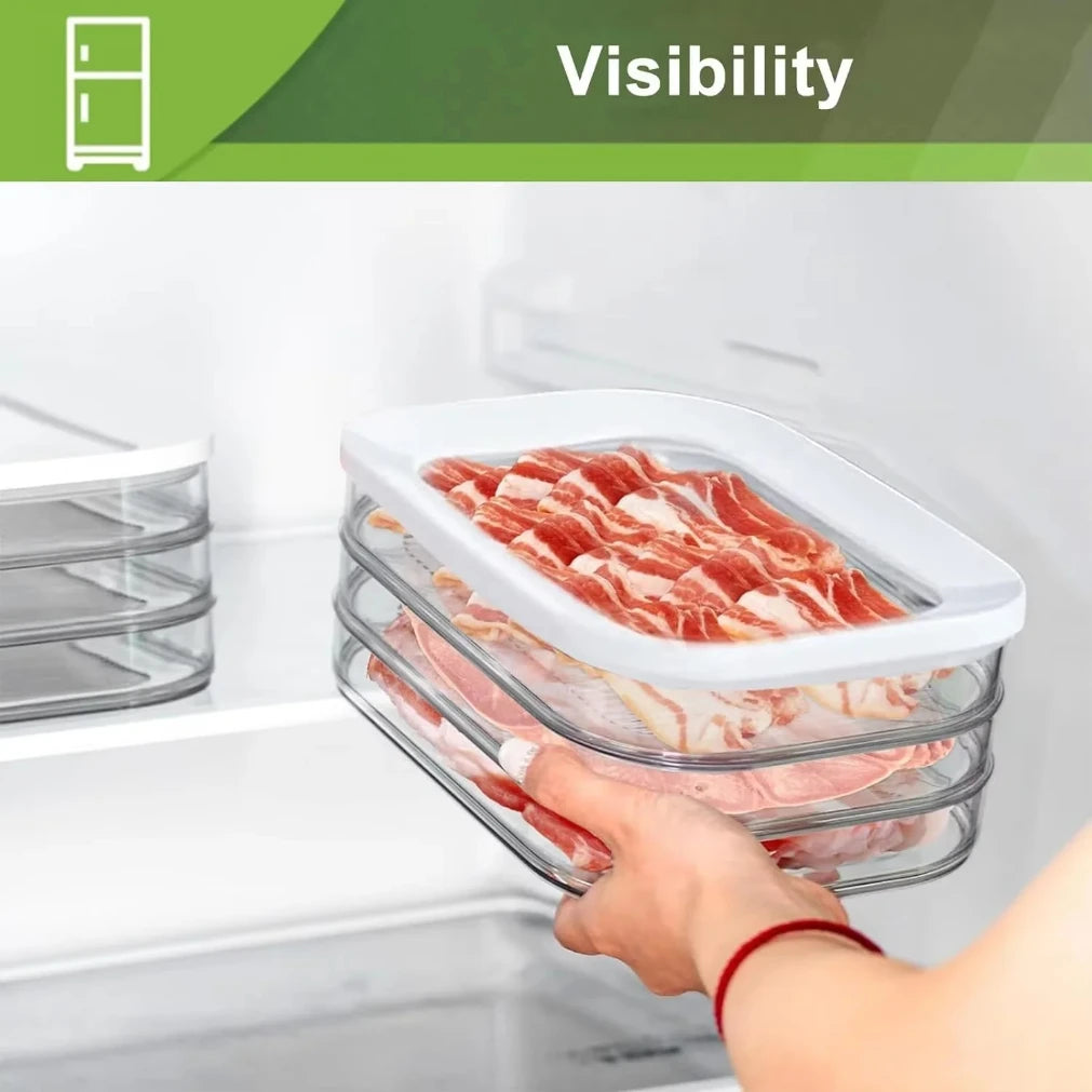 Stackable Meat & Deli Food Storage Containers with Lids