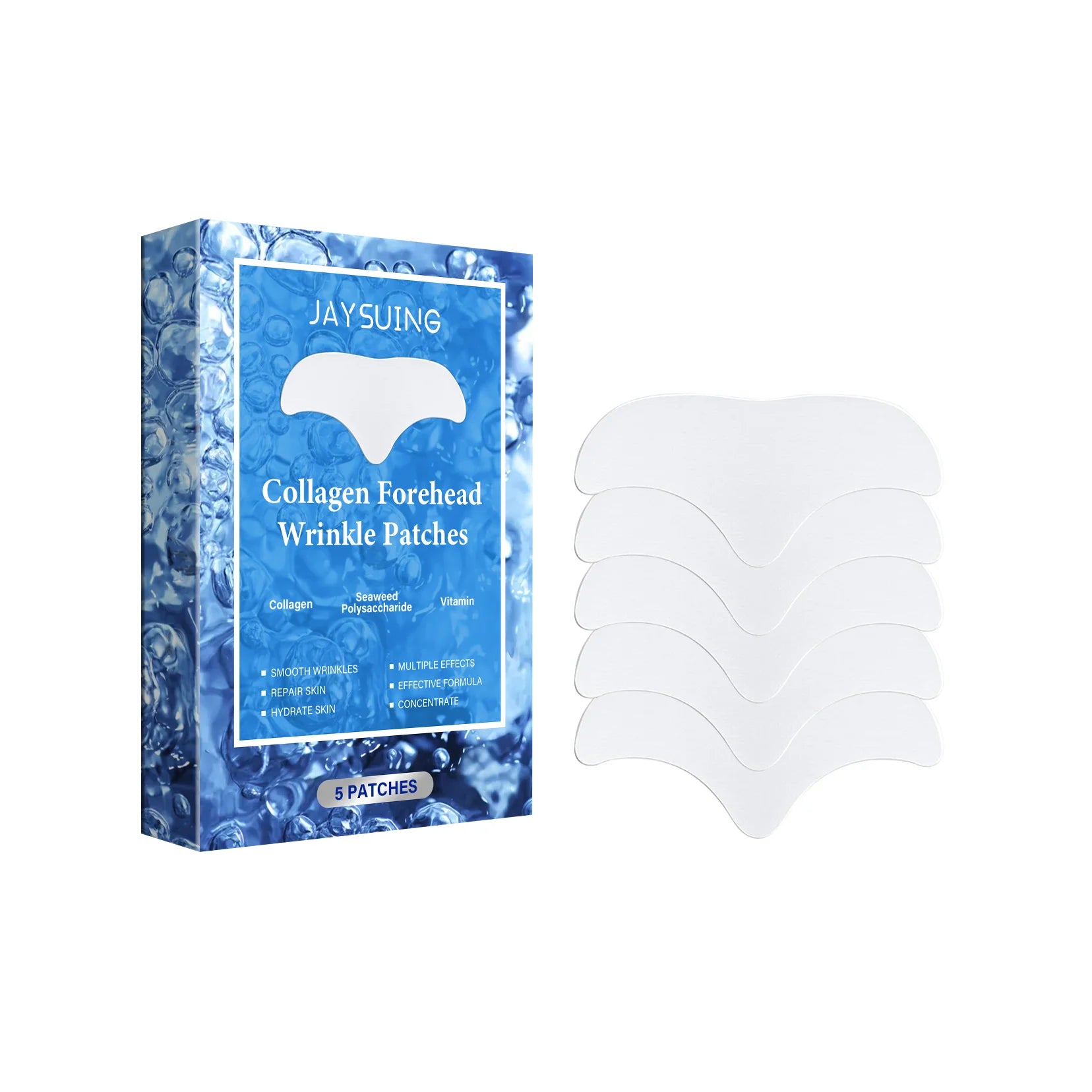 Anti Wrinkle Forehead Patch Frown Lines Remover Deeply Nourishing Firming Lifting Skin Anti-Aging Collagen Forehead Care Sticker Peaceful Pleasures Health and Wellness 5 patches Boxed