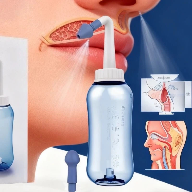 Manual nasal wash bottle, specialized nasal plug, household adult nasal wash salt, medical children's rhinitis nasal flushing Peaceful Pleasures Health and Wellness