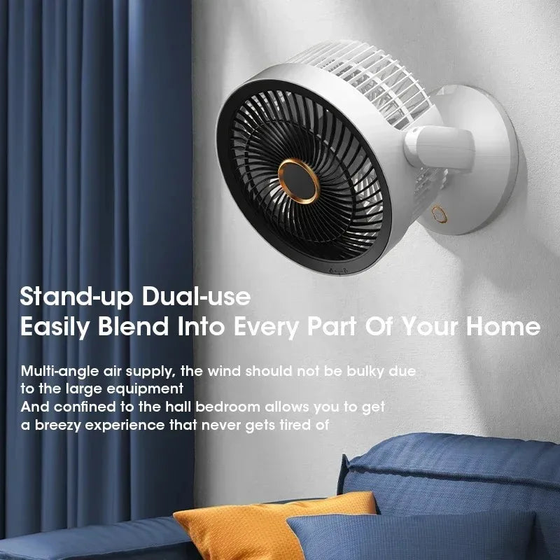 Cordless Portable 4000mAh Wireless Fan Quiet Cooling Air Circulator for Desktop Wall Mount Ventilator Cooler Peaceful Pleasures Health and Wellness