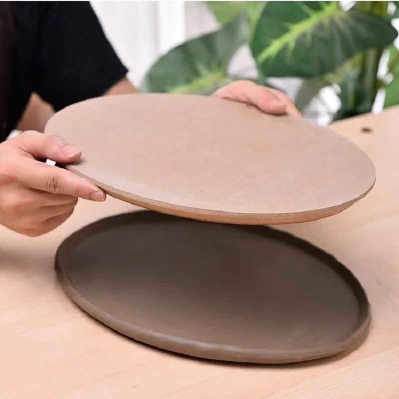 Ceramic Plate Forming Mold Tan Wooden Density Plate Printing Blank Stripping Mud Plate Round Pottery Tools 7.87inch/11.81inch Peaceful Pleasures Health and Wellness