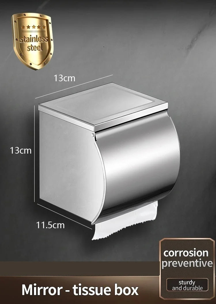 304 Stainless Steel Toilet Paper Holder – Waterproof Wall Mount