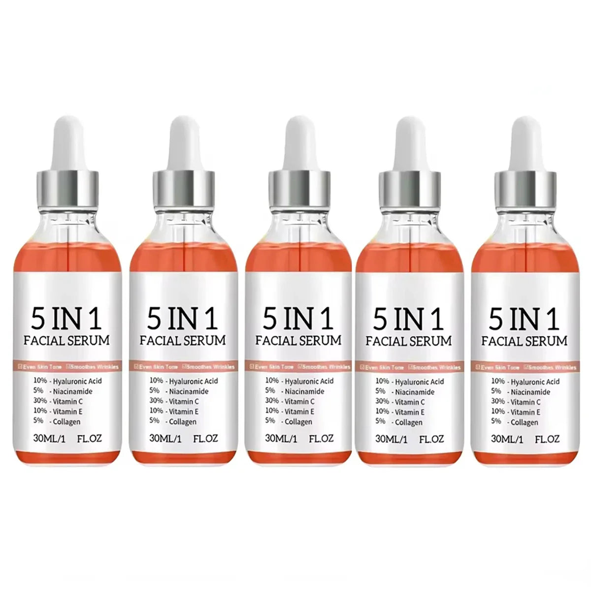 5-in-1 Vitamin C Face Serum – Niacinamide & Hyaluronic Acid