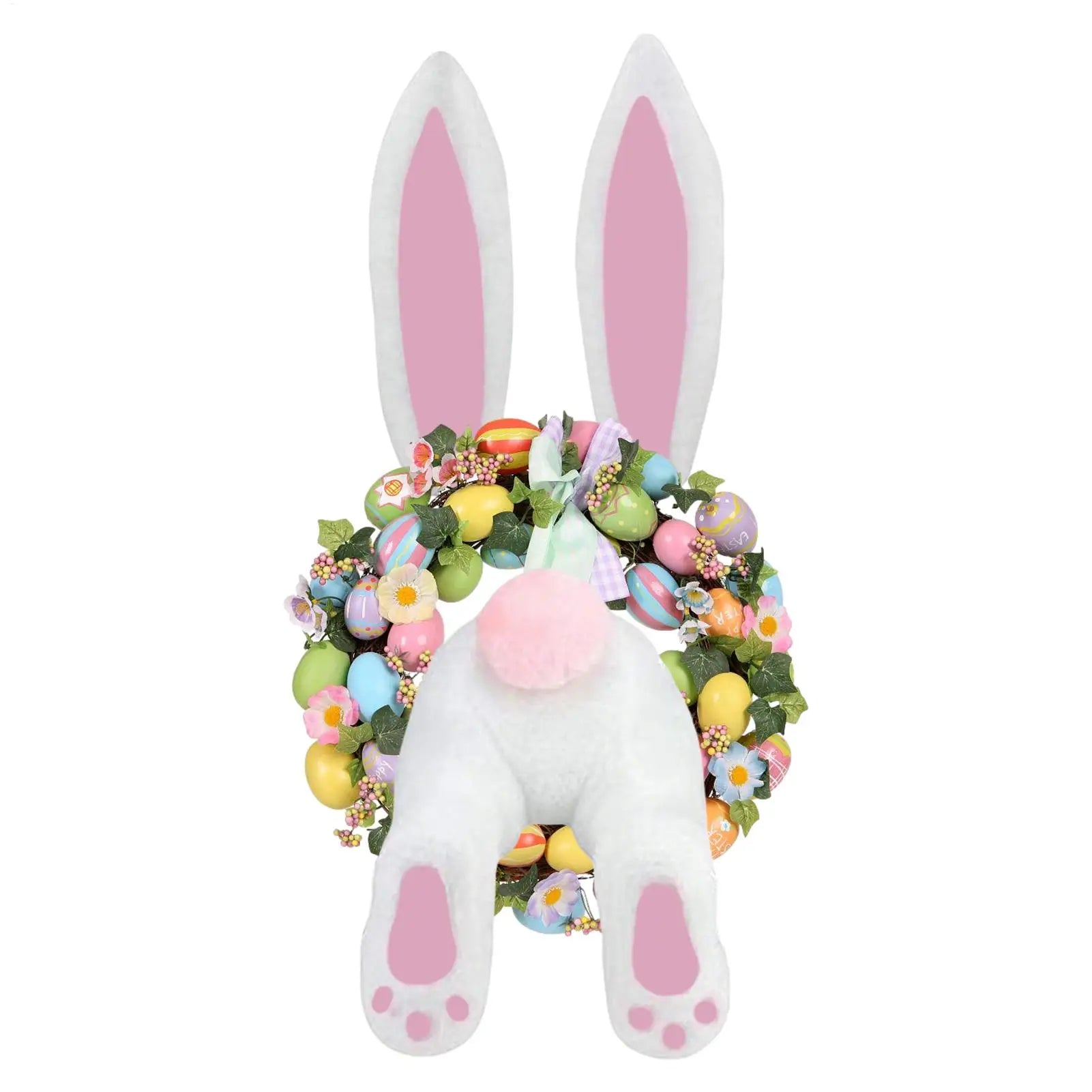 Rabbit Wreath Attachment Welcome Sign Attachment Craft Hangable Easter Front Door Wreath Attachment For Spring Holiday Party Peaceful Pleasures Health and Wellness