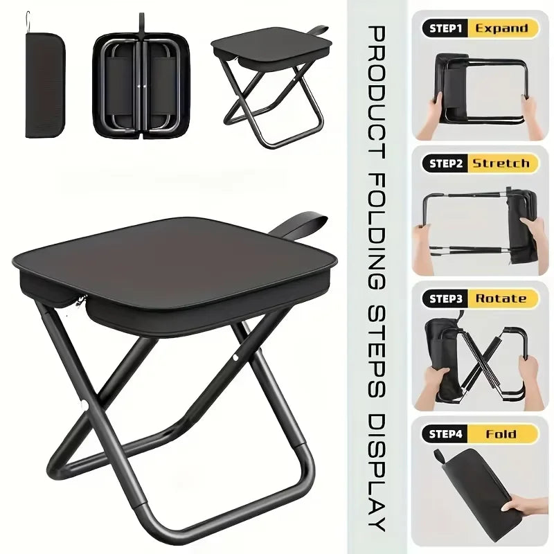 Outdoor camping folding pencil case, small stool, pocket stool, portable fishing stool, parking lot travel leisure handbag chair Peaceful Pleasures Health and Wellness