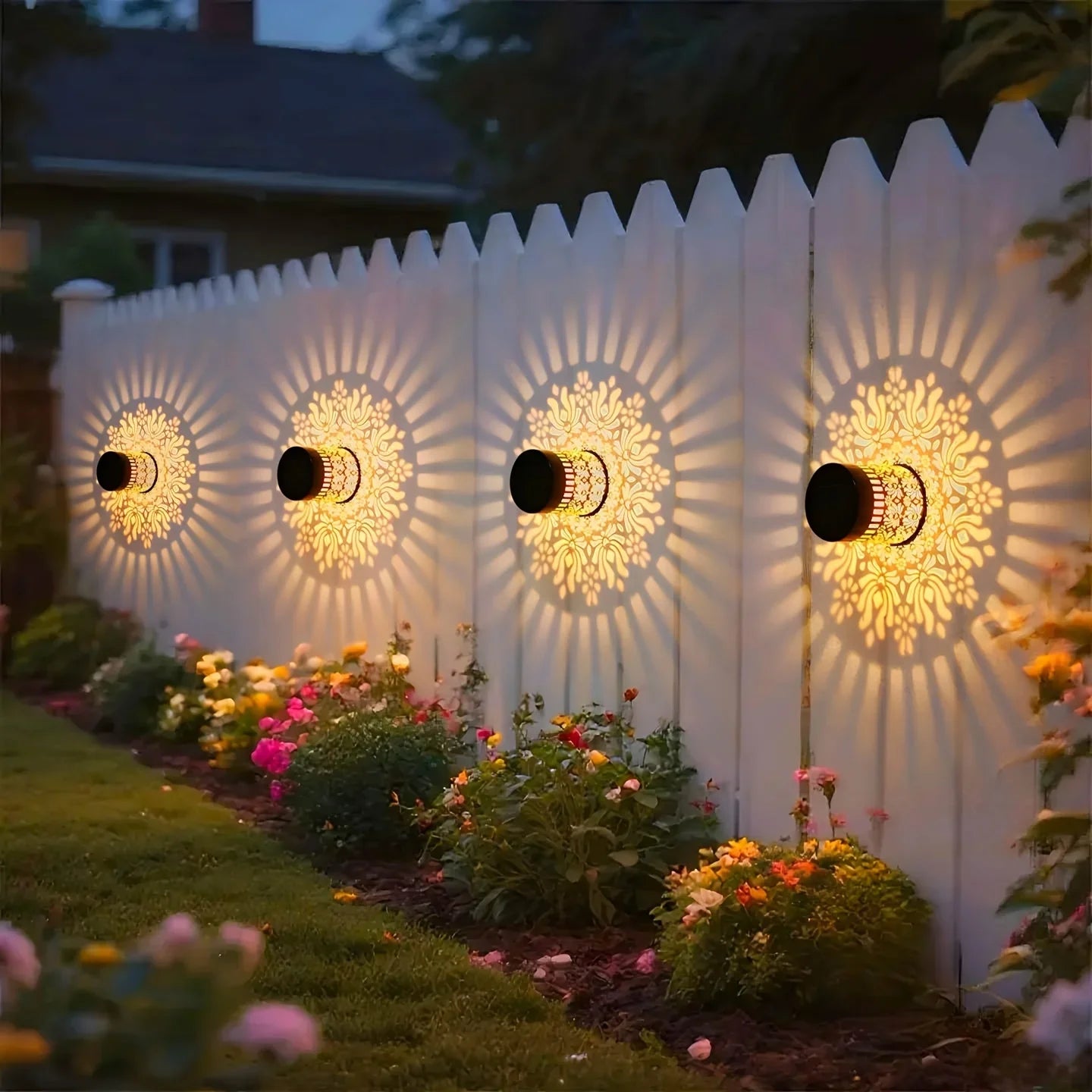 Solar Outdoor Wall Lantern – Decorative Garden Fence Light
