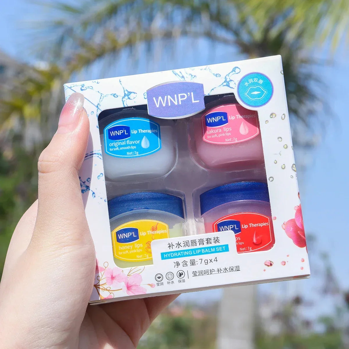 Natural Moisturizing Lip Mask & Balm Gift Set Peaceful Pleasures Health and Wellness 4 color box set