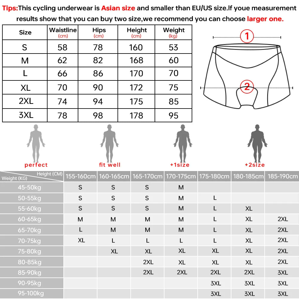 X-TIGER Men's 5D Gel Padded Cycling Shorts – MTB & Road