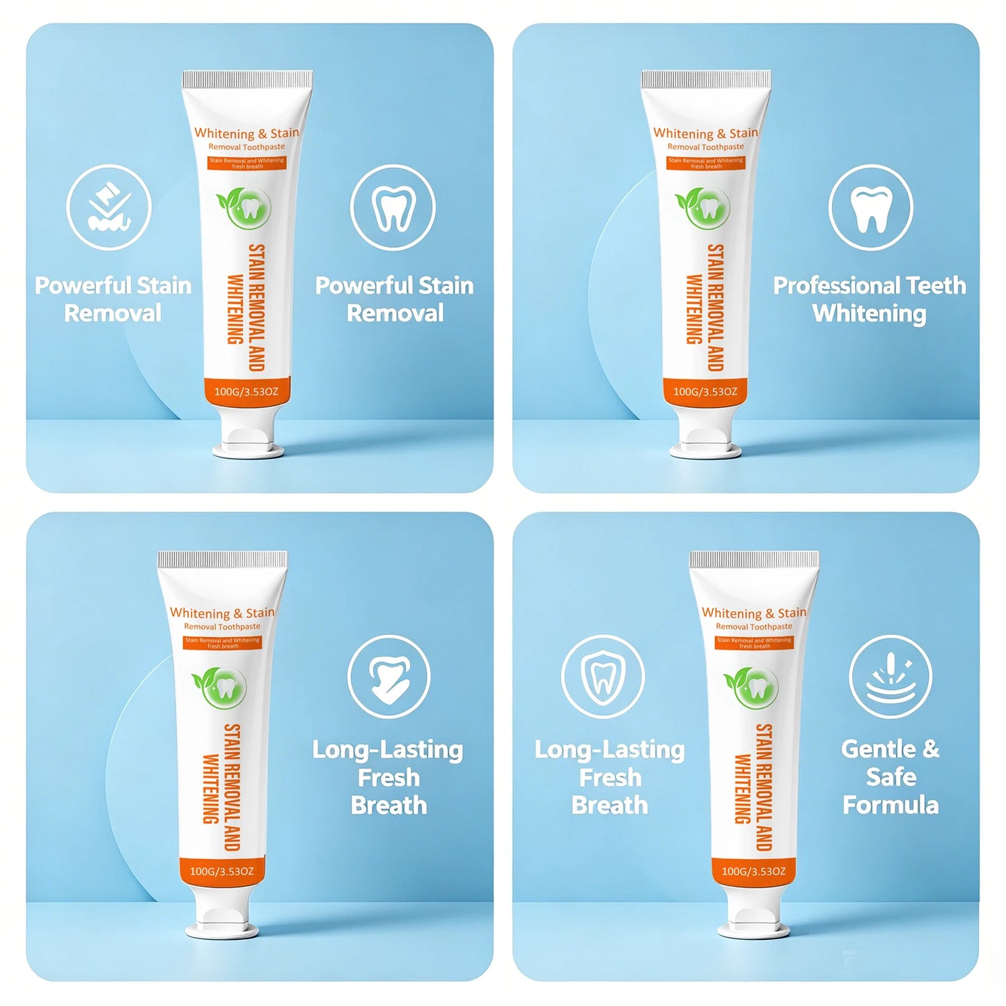 Gentle Cleaning Teeth Toothpaste Teeth Whitening Anti-Yellow Teeth Remove Coffee Stains Fresh Breath Prevent Tooth Decay Peaceful Pleasures Health and Wellness