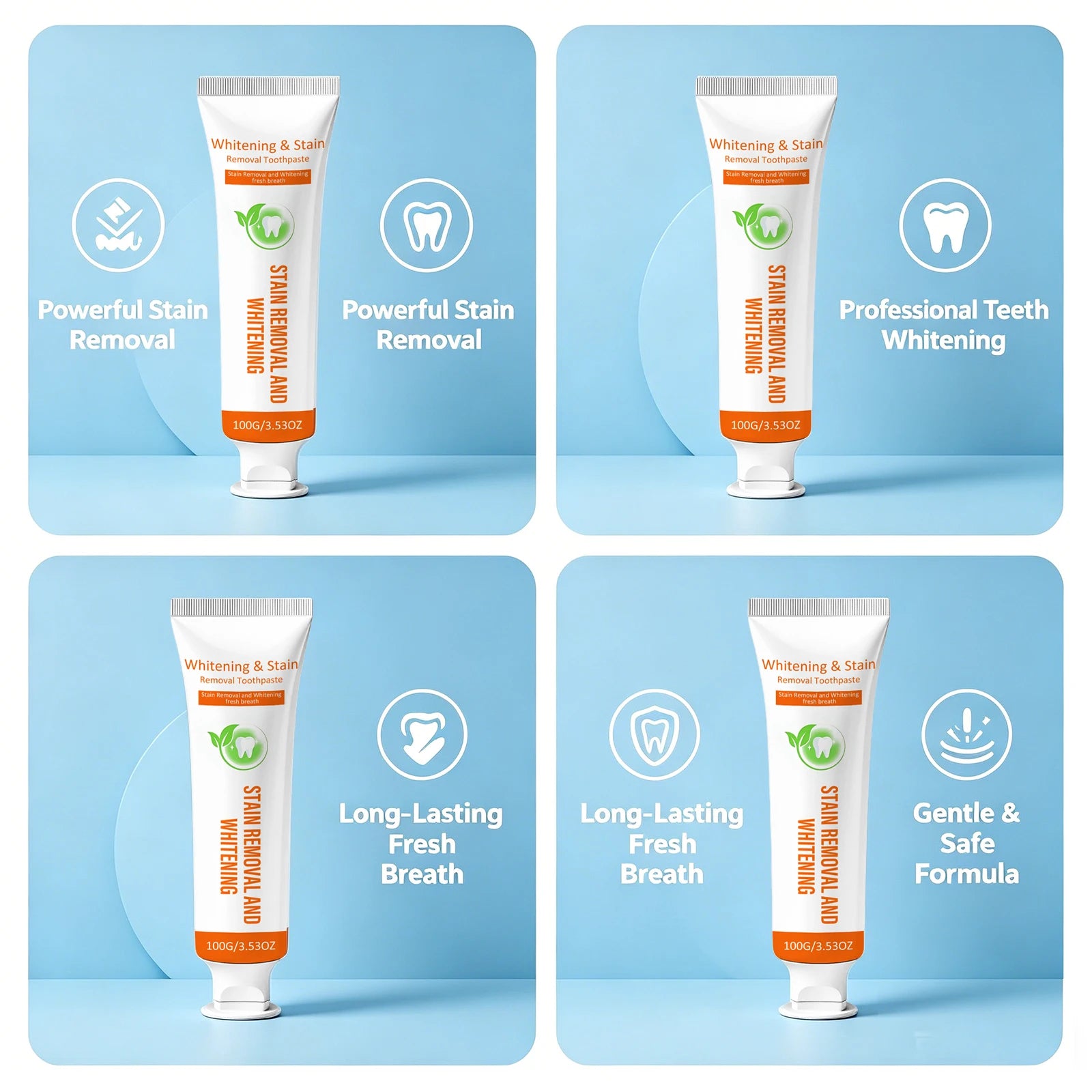 Gentle Cleaning Teeth Toothpaste Teeth Whitening Anti-Yellow Teeth Remove Coffee Stains Fresh Breath Prevent Tooth Decay Peaceful Pleasures Health and Wellness