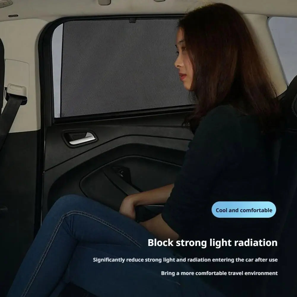 Universal Car Side Window Sunshad Automatic Retractable Car Window Curtain, UV Protection Heat Insulation Car Privacy Sun Shade Peaceful Pleasures Health and Wellness