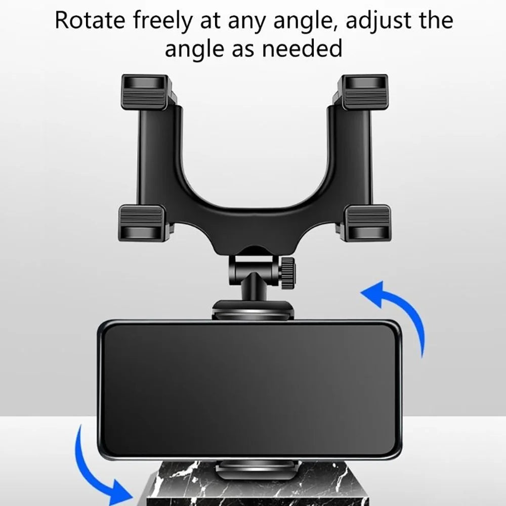 Rearview Mirror Car Phone Holder | 360° Foldable GPS Mount