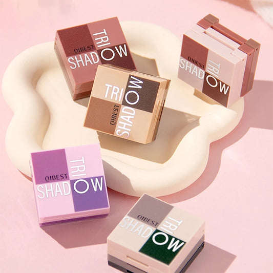 1 piece, three in one eye shadow palette, portable makeup, matte and shiny finish, multi-functional neutral tone, easy to mix Peaceful Pleasures Health and Wellness