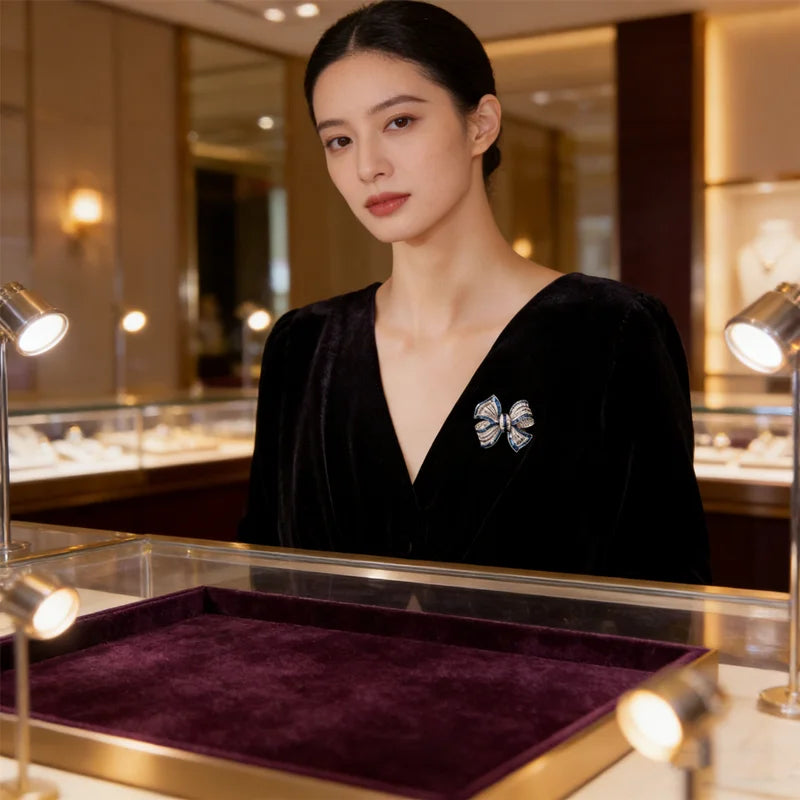 Rhinestone Bowknot Brooch Pin – Fashion Jewelry for Party