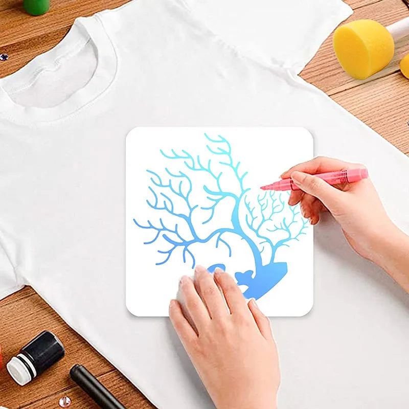 Reusable Sea Ocean Creatures Painting Stencils Kids Drawing Boards