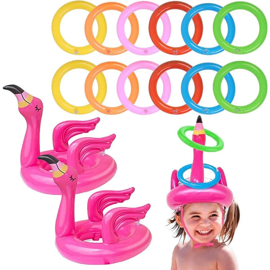 Inflatable Flamingo Ring Toss Game Set – Fun Party Toy Inflatable Party Game Peaceful Pleasures Health and Wellness