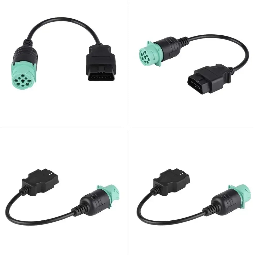 9 Pin to 16 Pin OBD2 Truck Diagnostic Scanner Cable Adapter J1962-J1939 for Cummins Diesel Engine Peaceful Pleasures Health and Wellness
