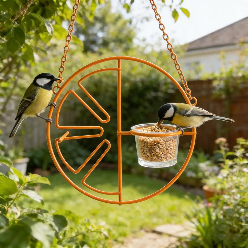 Oriole Bird Feeder Fruit Slice Design | Hanging Glass Cup