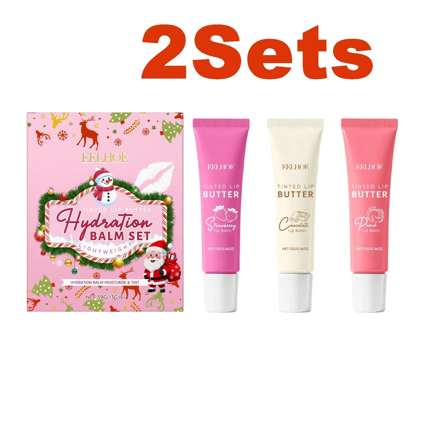 EELHOE Tinted Lip Balm Set – 3-Pack Moisturizing Gift Box