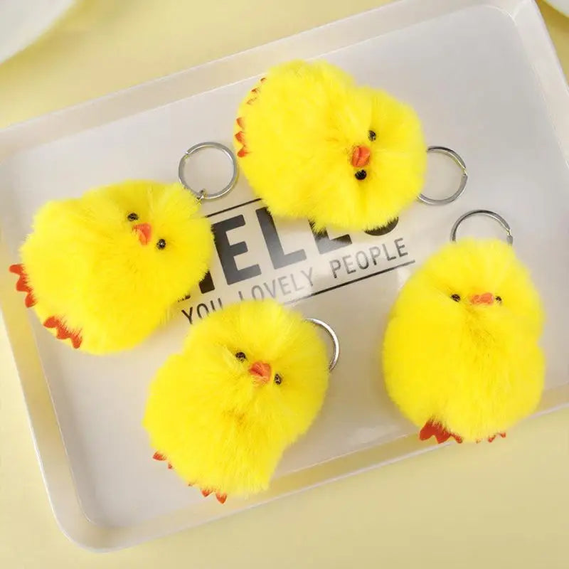 Cute Chicken Plush Keychain Pendant – Gift for Her