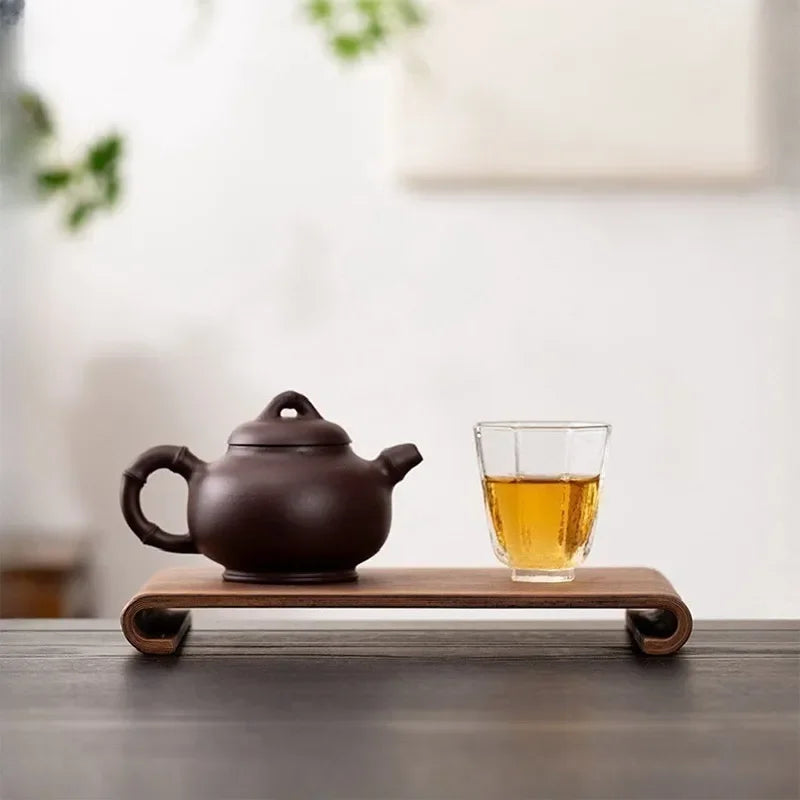 Creative rectangular wooden desktop display rack Hotel Home Coffee Table Decorative Plate Retro Style Heat-resistant Thick Tray Peaceful Pleasures Health and Wellness