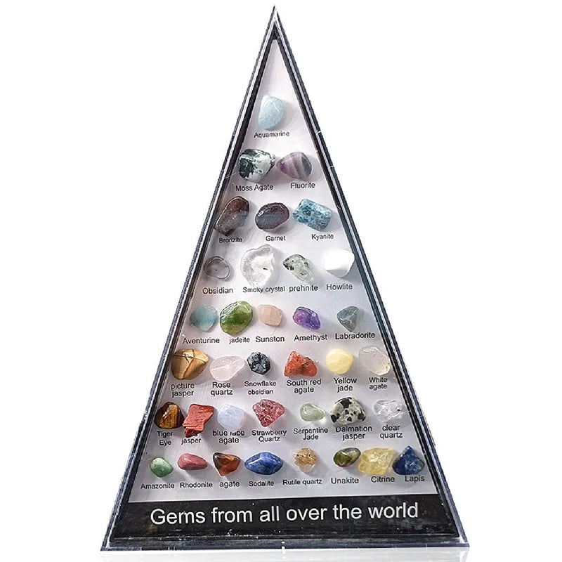 36-Piece Rock & Mineral Geology Gem Kit | Natural Crystals