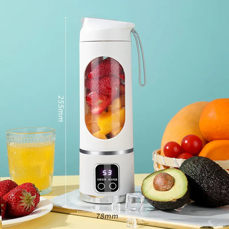 Mini Electric Juicer Cup 450ml – Digital Display & Crushed Ice