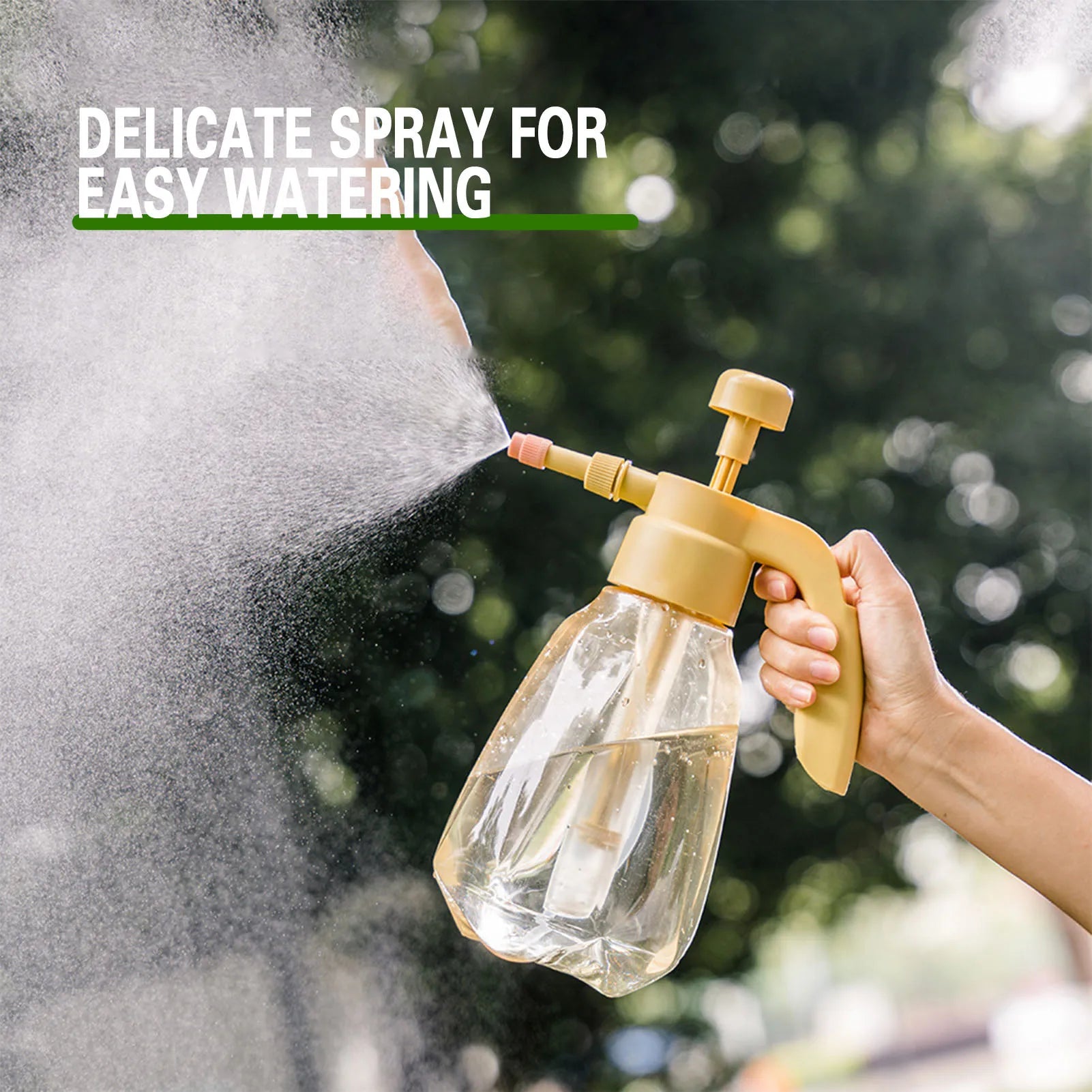 Flower Sprayer Pressure Water Can 1.5L Large Capacity Clear Water Bottle Plastic Sprayer for Indoor & Outdoor Plant Flower Peaceful Pleasures Health and Wellness
