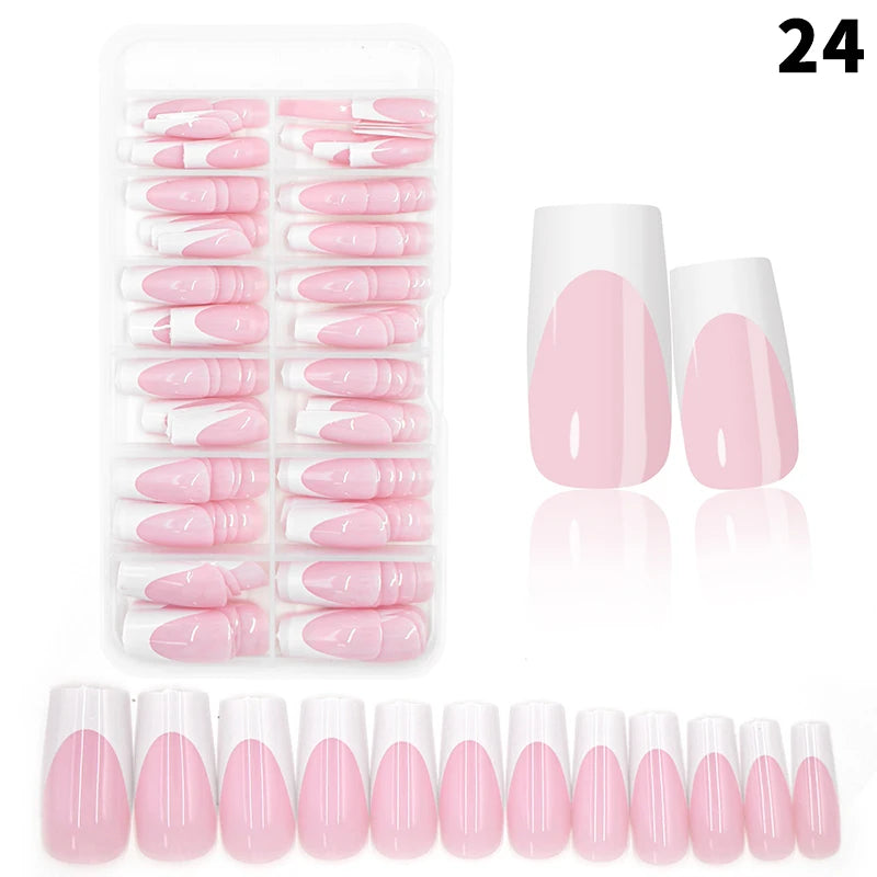 120pcs/box Nude Pink Matte French Press On Nails 12sizes Extra Long Square Full Cover Soft Gel False Nail Tips Nail Extension Peaceful Pleasures Health and Wellness BFSZF 2