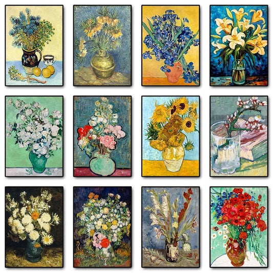 Van Gogh Sunflowers Canvas Print | Unframed Wall Art Poster Canvas Wall Art Print Peaceful Pleasures Health and Wellness