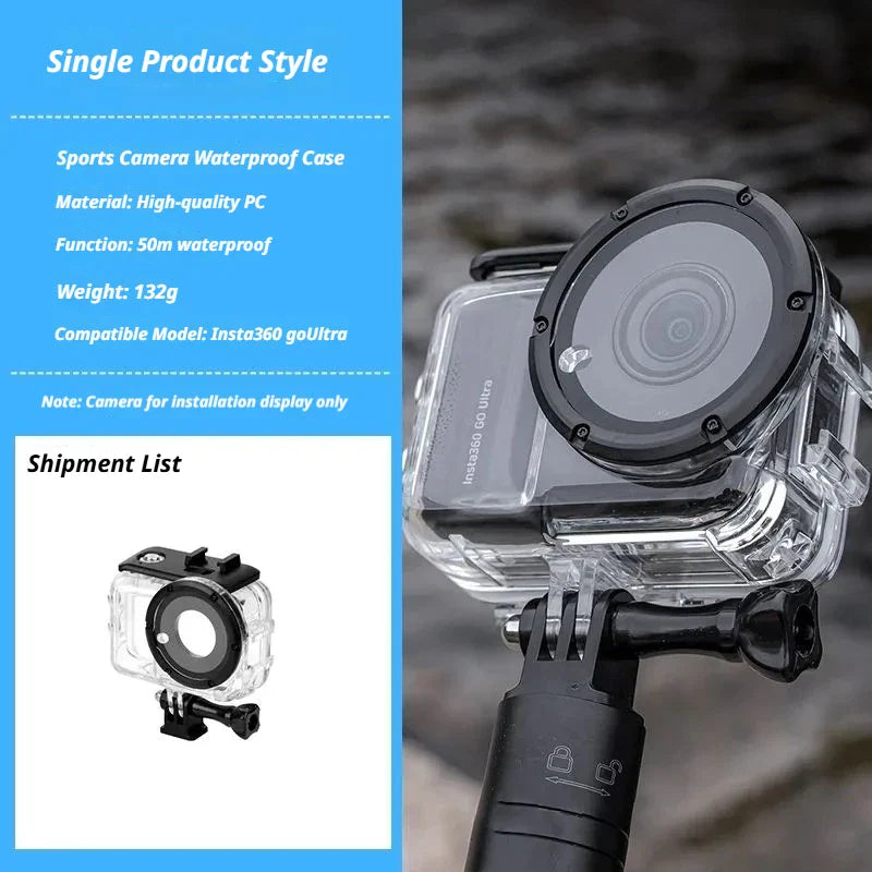 50m Waterproof Dive Case for Insta360 GO Ultra | Protective Shell