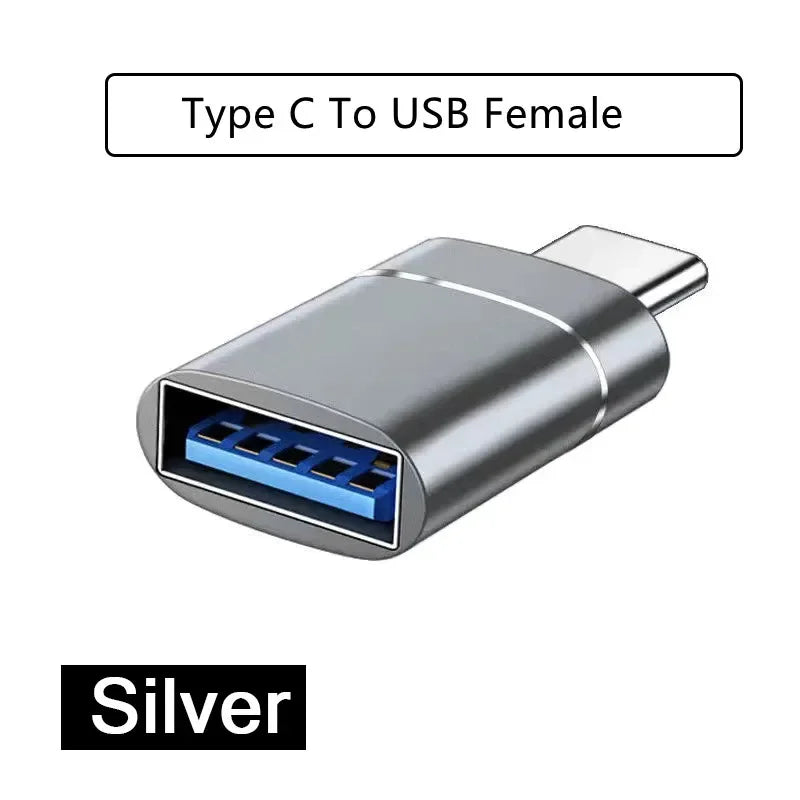 1-8PCS Type C To USB 3.0 OTG Adapter USB C Male To USB Female Converter For Laptop Macbook Samsung Xiaomi USB C OTG Connector Peaceful Pleasures Health and Wellness Type C-USB Silver