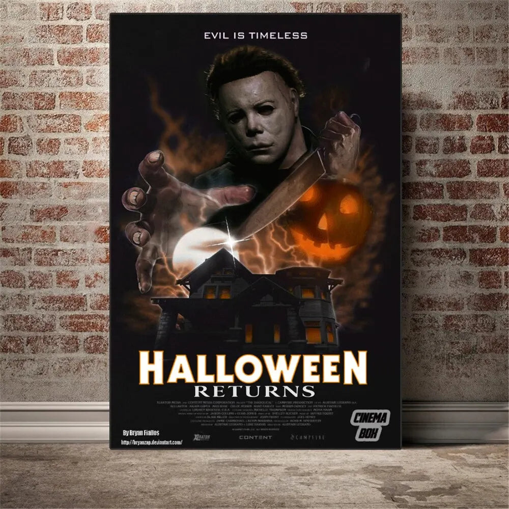 Michael Myers Canvas Wall Art | Halloween Horror Poster Print Canvas Wall Art Peaceful Pleasures Health and Wellness