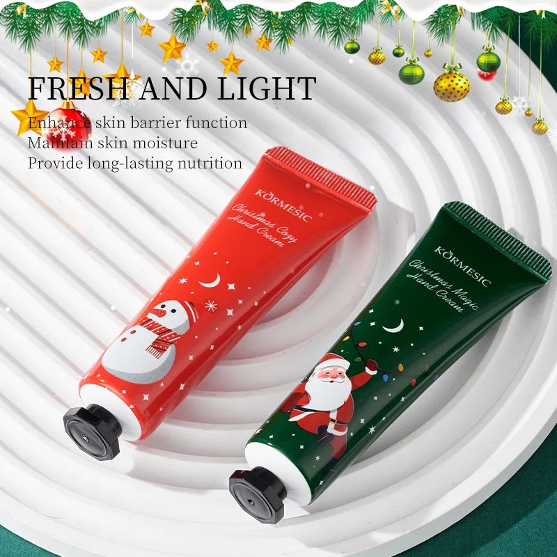 2PCS/Set Christmas Hand Cream Sets Moisturizing Refreshing Handcream Nourishing Beauty Hands Creams Skin Care Products Peaceful Pleasures Health and Wellness