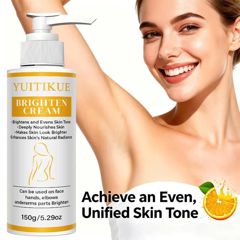 YUITIKUE Brightening Cream 150g Even Skin Tone Deeply Nourishes for Natural Radiance on Face, Hands & Elbows Peaceful Pleasures Health and Wellness