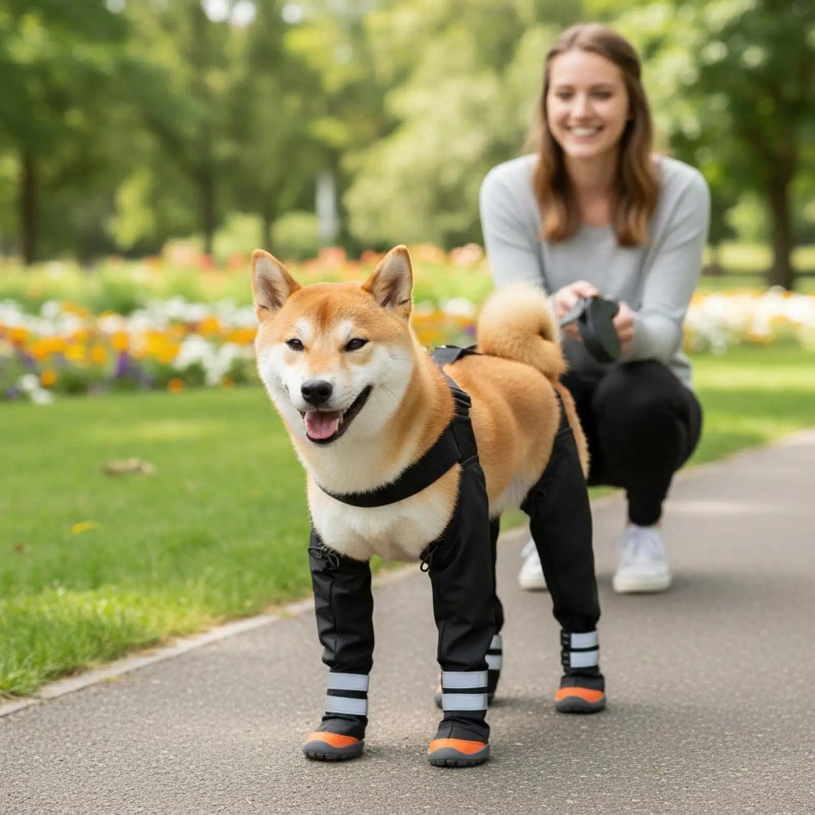 Waterproof Dog Boots Suspender Anti-Slip Walk Dog Shoes Outdoor Small Medium Universal Pet Boots Long with Strap Puppy Supplies Peaceful Pleasures Health and Wellness