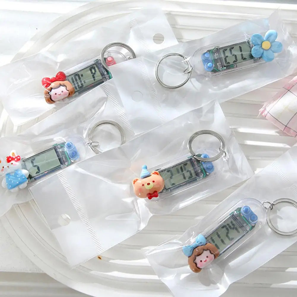 Cute Cartoon Keychain Digital Watch | Mini Silent Stopwatch