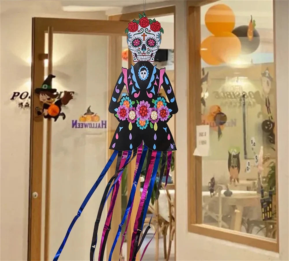 Day of the Dead Skeleton Couple Porch Hanging Flag 130×30cm