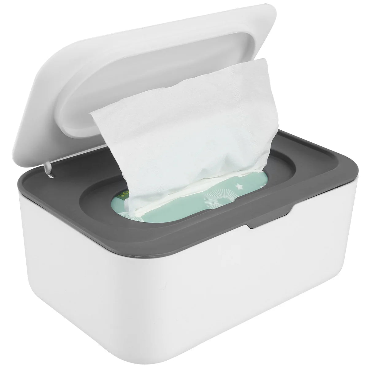 Wipes Dispenser Dustproof Tissues Wipes Case with Lids Multifunctional Baby Wipe Holder Large Capacity Sealing Container Case Peaceful Pleasures Health and Wellness Grey
