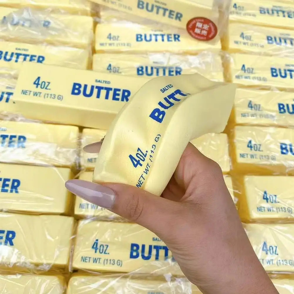 Super Soft Butter Squishy Stick Slow Rebound Wet Pinch Toys Decompress Simulation Butter Strips Portable Office Relaxation Toys Peaceful Pleasures Health and Wellness