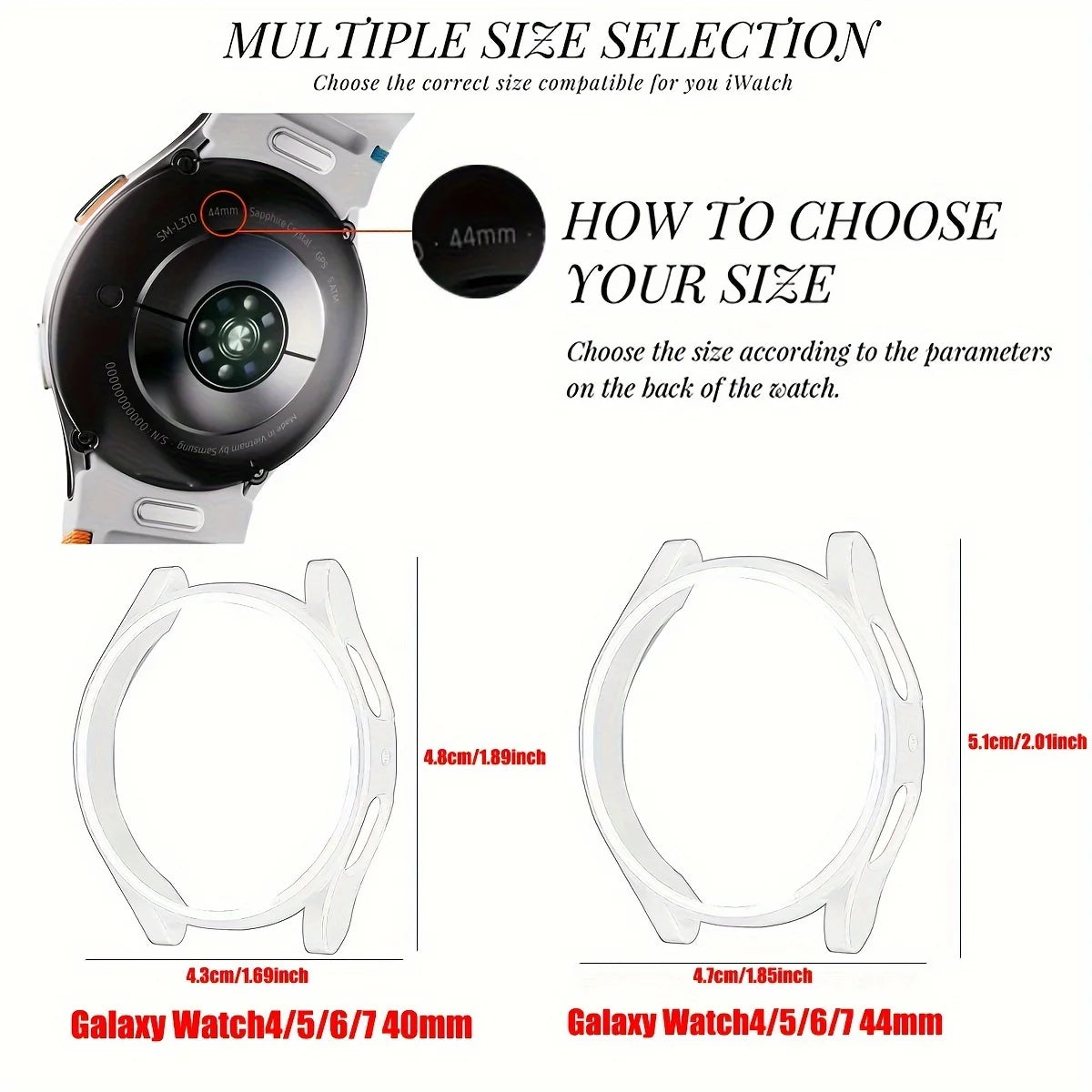 PC Bumper Case for Samsung Galaxy Watch 7 40mm & 44mm