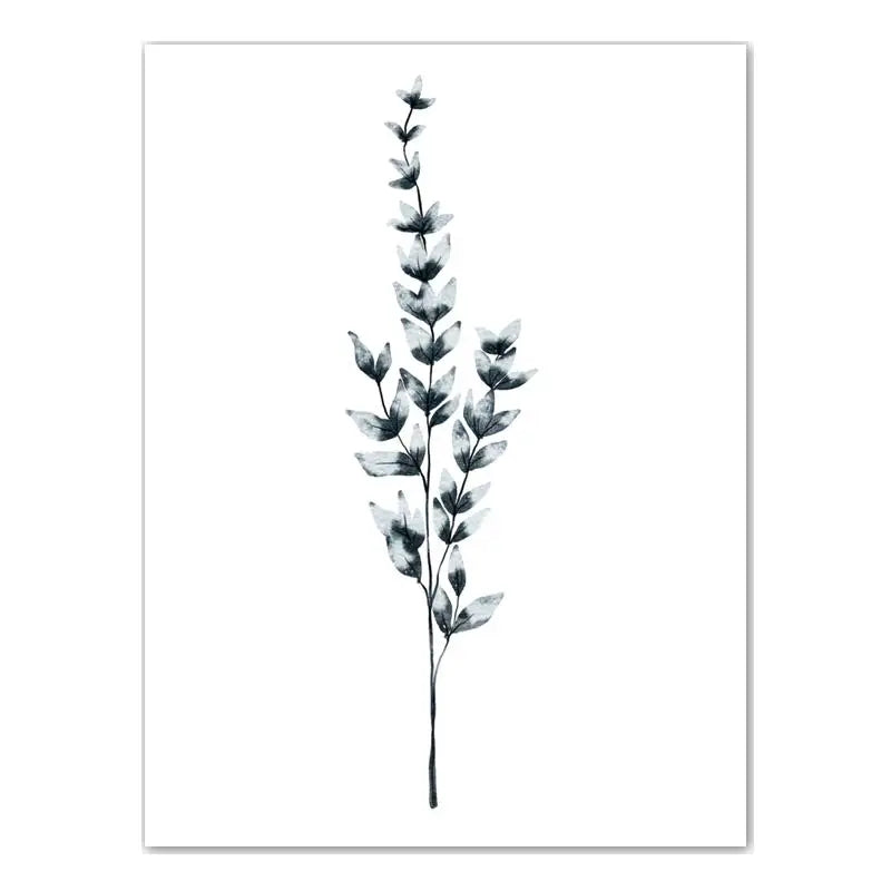 Nordic Botanical Green Leaf Canvas Print | Minimalist Wall Art Botanical Canvas Print Peaceful Pleasures Health and Wellness 04 21X30cm No Frame China Mainland