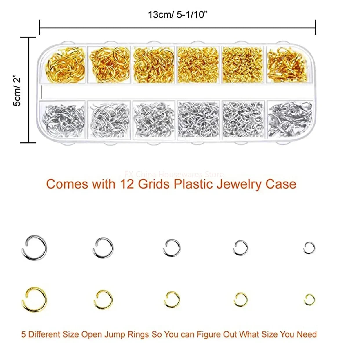 About 1200pcs Gold & Silver Jump Rings with Lobster Clasps + Pliers - DIY Jewelry Making Kit for Necklaces & Earrings Peaceful Pleasures Health and Wellness