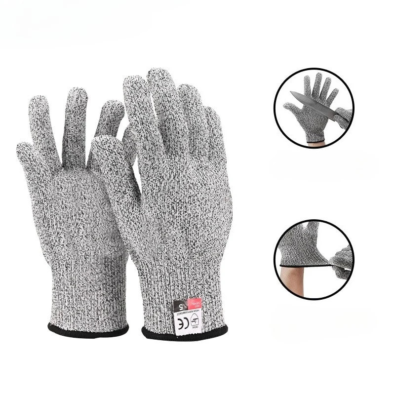 Level 5 Cut-Resistant Work Gloves – Anti-Slip HPPE Safety