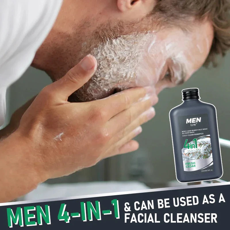 Men's 4-in-1 Body, Hair, Beard & Face Wash – Hydrating