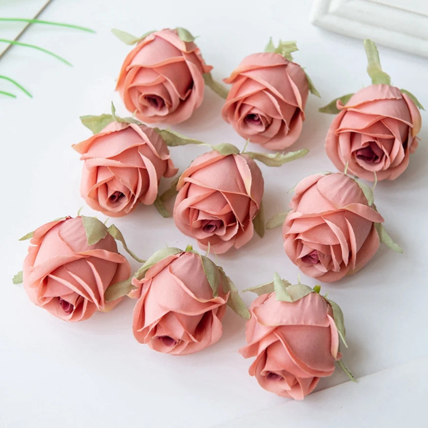 Silk Rose Heads Artificial Flowers 50/100pcs – Wedding & Décor