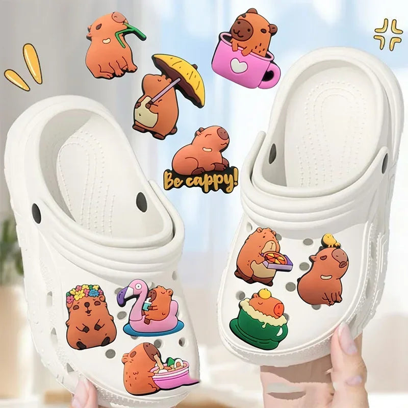 Cute Capybara Shoe Charms – PVC Animal Pins for Kids & Adults