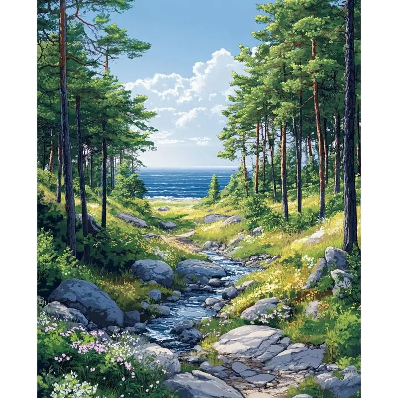 Forest Landscape Paint by Numbers Kit for Adults – 60×75cm