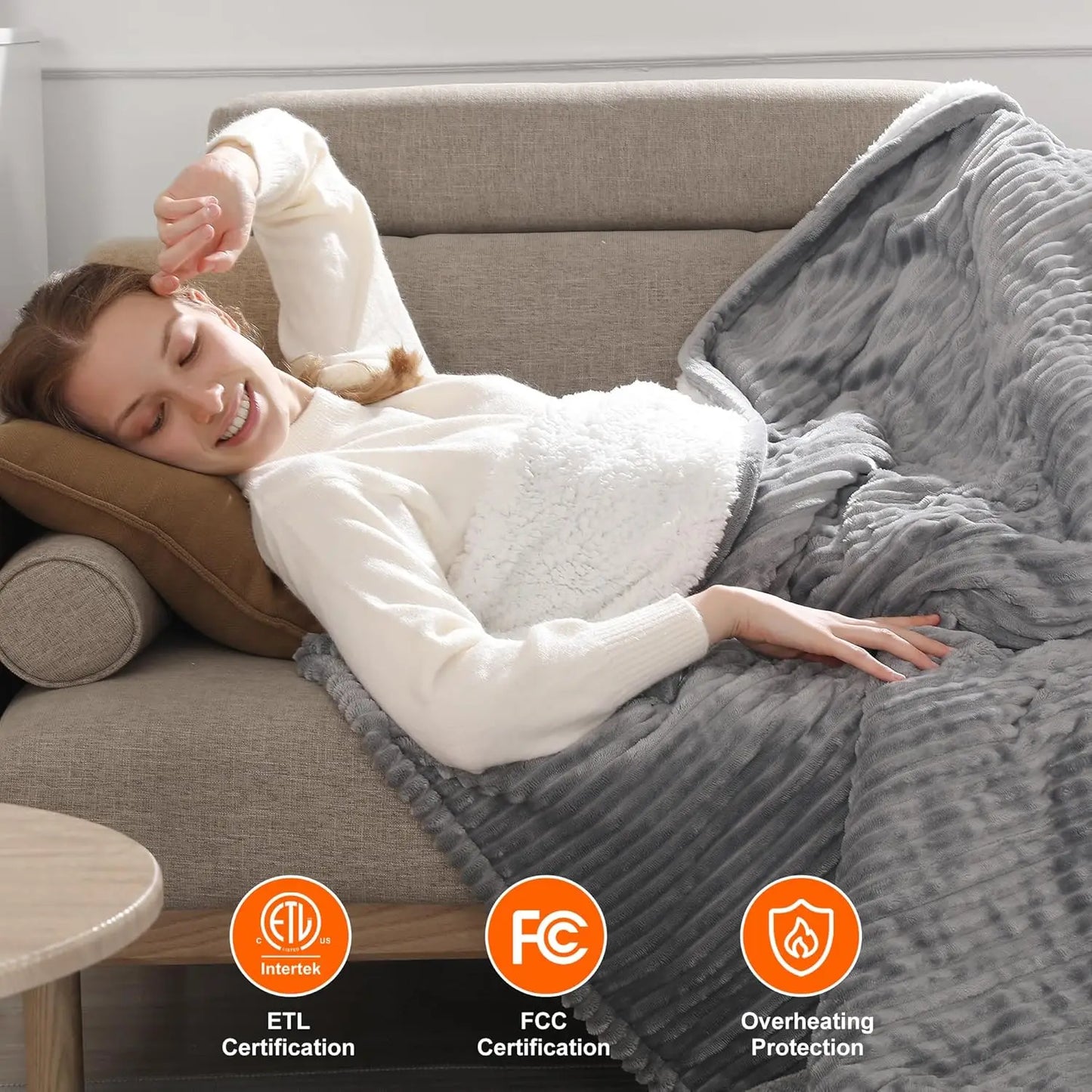 Queen Electric Heated Blanket – Dual Zone, 5 Levels, 250GSM Flannel Peaceful Pleasures Health and Wellness